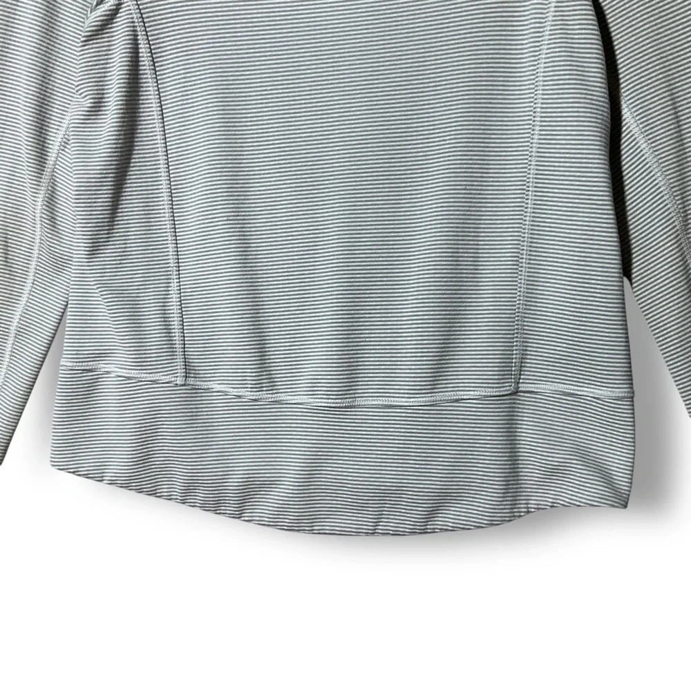 Athleta Hooded Pullover Sz XS Relaxed Fit Striped Active Athleisure Gray - Picture 9 of 13